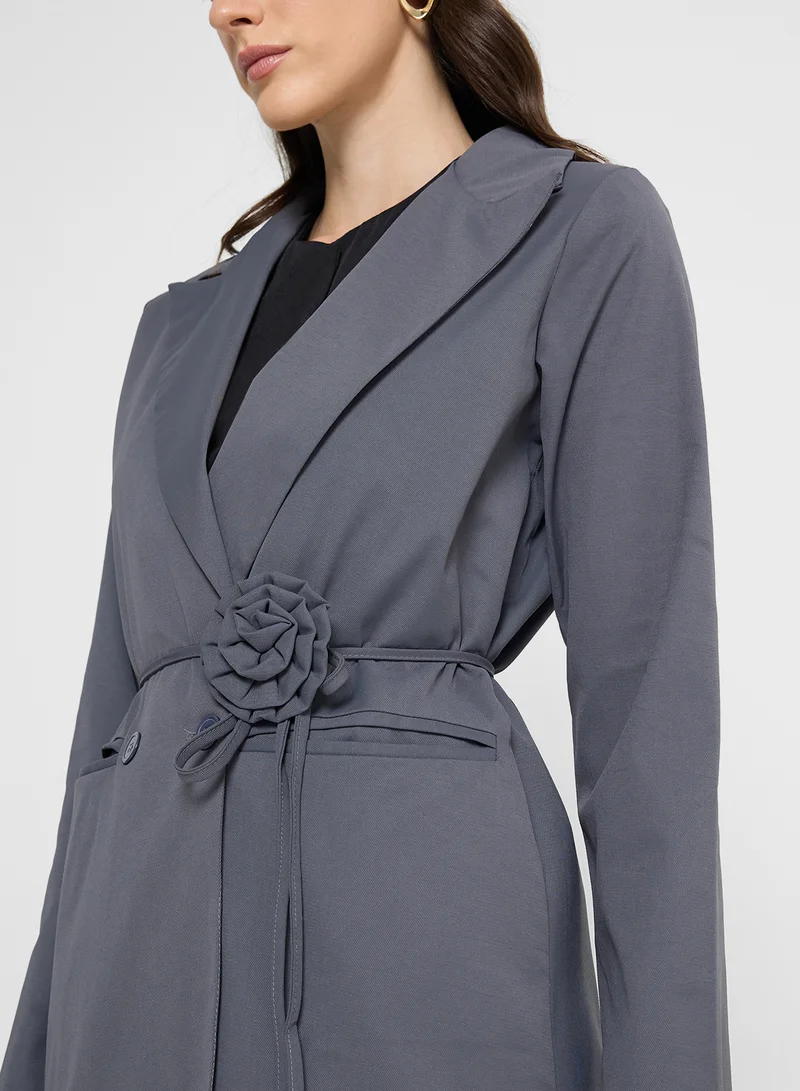 ELLA Blazer With Floral Belt