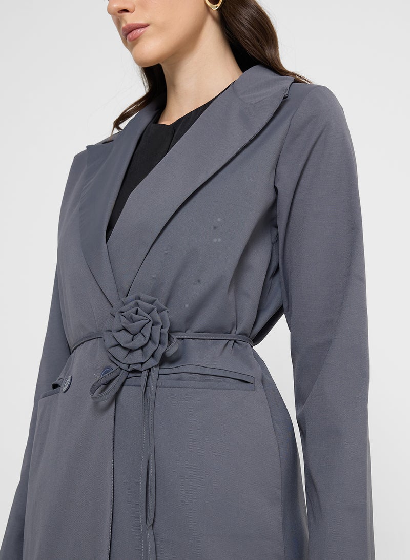 ELLA Blazer With Floral Belt - Image 3