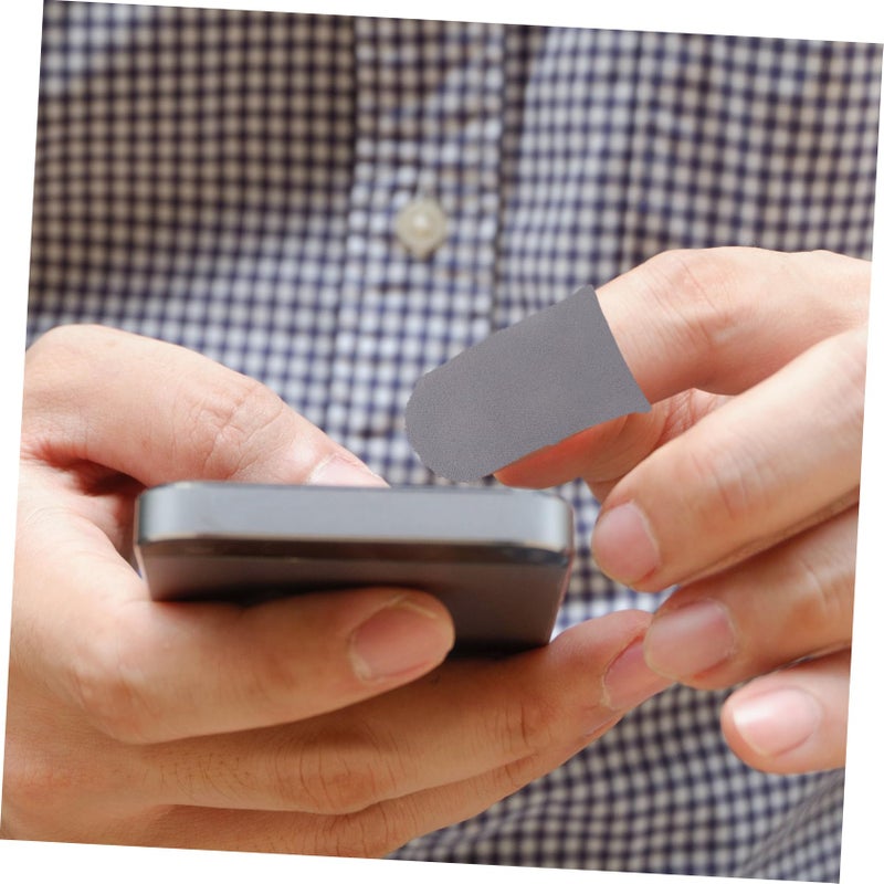 Grey Gaming Finger Sleeves 10pcs Sweat Absorbing Breathable Thumb Covers Enhanced Control Precision - Image 5