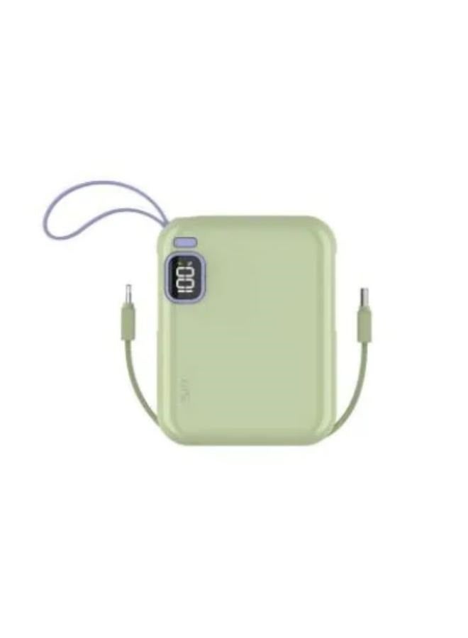 SIA PB302 Power Bank 10000mAh With USB-C/Lightining Cable Green