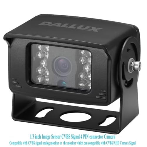 DALLUX Bus Truck Vehicle Backup Cameras Wide View Angle cab cam Rearview Reverse Waterproof Night Vision 4 PIN Cam for Travel Trailer/Pickup/Van/RV Camper/Motor Home (12V,package not include extension cable) - Image 5