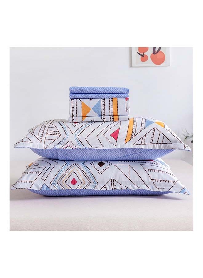 RISHAHOME 4-Piece Single Size Duvet Cover Set Microfibre Cararra 1 Duvet Cover 160x210 cm; 1 Fitted Sheet 120x200x25 cm; 2 Pillow Cover 48x74cm Multicolor  - Image 2