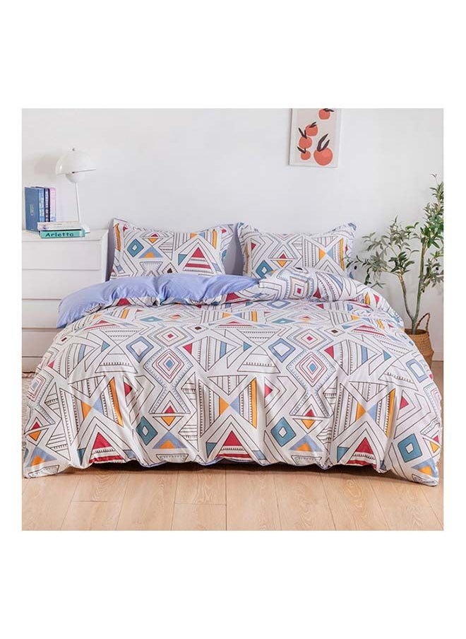 RISHAHOME 4-Piece Single Size Duvet Cover Set Microfibre Cararra 1 Duvet Cover 160x210 cm; 1 Fitted Sheet 120x200x25 cm; 2 Pillow Cover 48x74cm Multicolor  - Image 1