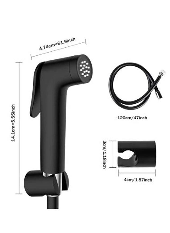 Bukela Bidet Shattaf Set, Handheld Adjustable Bidet Sprayer for Toilet, Standard Muslim Shower Set, with Bathroom Bidet Spray Shattaf Hose(Black) - Image 5