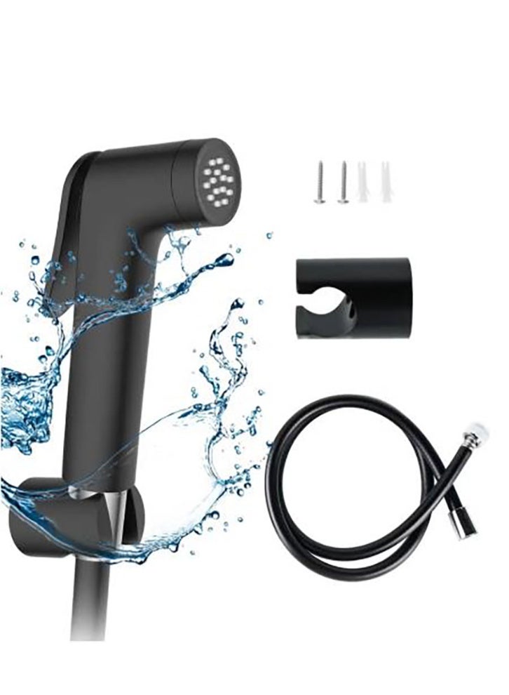 Bukela Bidet Shattaf Set, Handheld Adjustable Bidet Sprayer for Toilet, Standard Muslim Shower Set, with Bathroom Bidet Spray Shattaf Hose(Black) - Image 1