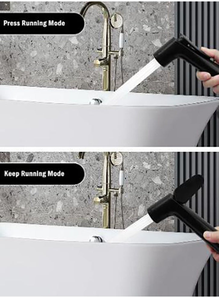 Bukela Bidet Shattaf Set, Handheld Adjustable Bidet Sprayer for Toilet, Standard Muslim Shower Set, with Bathroom Bidet Spray Shattaf Hose(Black) - Image 2