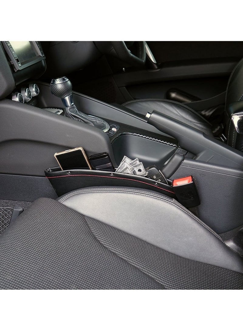 Generic 2 PCS Leather Catch Catcher Box Caddy Car Seat Gap Slit Pocket Storage Organizer  - Image 5