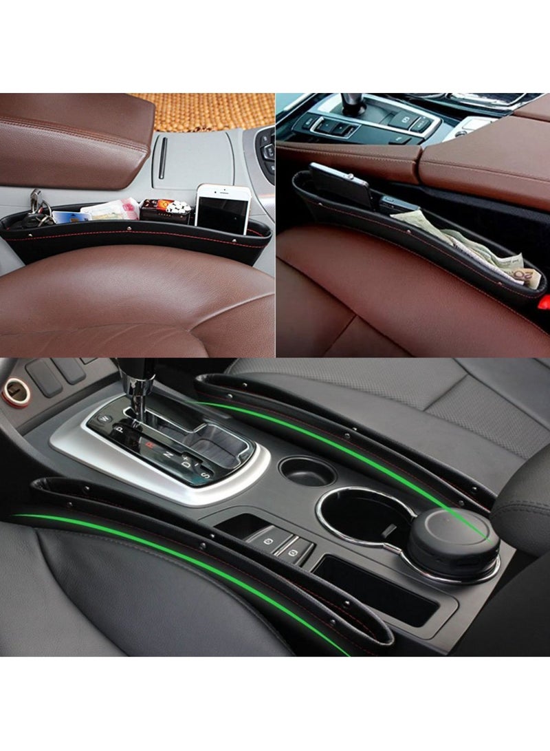 Generic 2 PCS Leather Catch Catcher Box Caddy Car Seat Gap Slit Pocket Storage Organizer  - Image 4