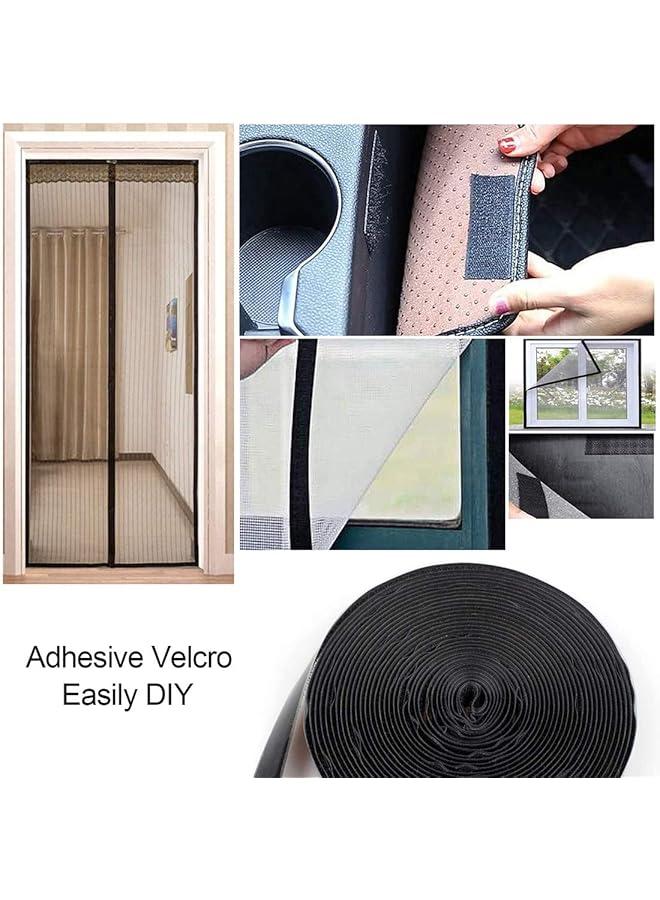 erorex Adhesive Hook And Loop Tape 8M Extra Strong Double Sided Sticky Tape Self Adhesive Sticky Back Fastening Tape For Household Kitchen School Office And Industrial 20 Mm Wide Black  - Image 3