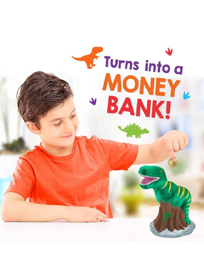 Original Stationery - Paint Your Own Dinosaur Money Bank Awesome Craft Kit With 13 Paint Colors Roarsome Crafts For Kids And Fun Birthday Gift Idea - Image 1