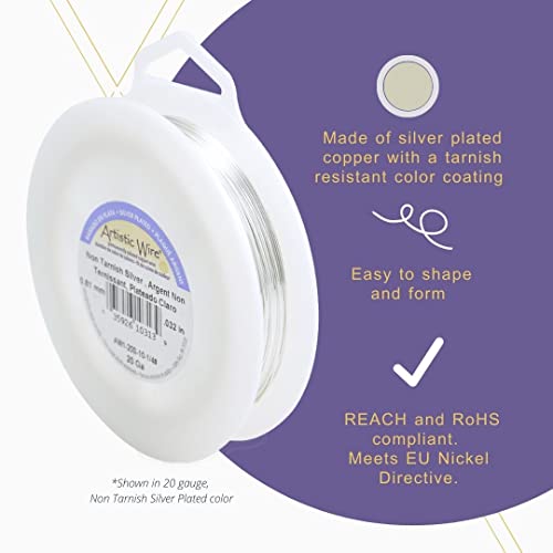 Artistic Wire, 28 Gauge Silver Plated Tarnish Resistant Colored Copper Craft Wire, Silver, 523 ft - Image 4