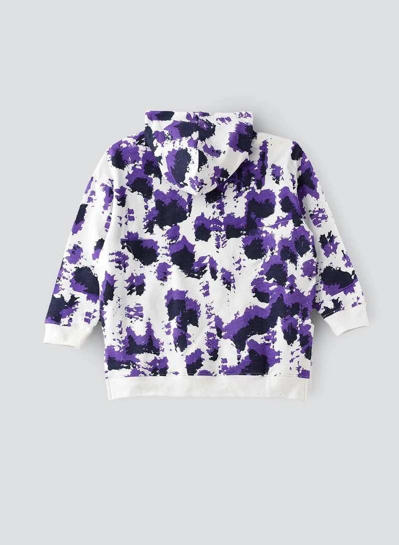 جيلين Multi colour sweat top with hoodie