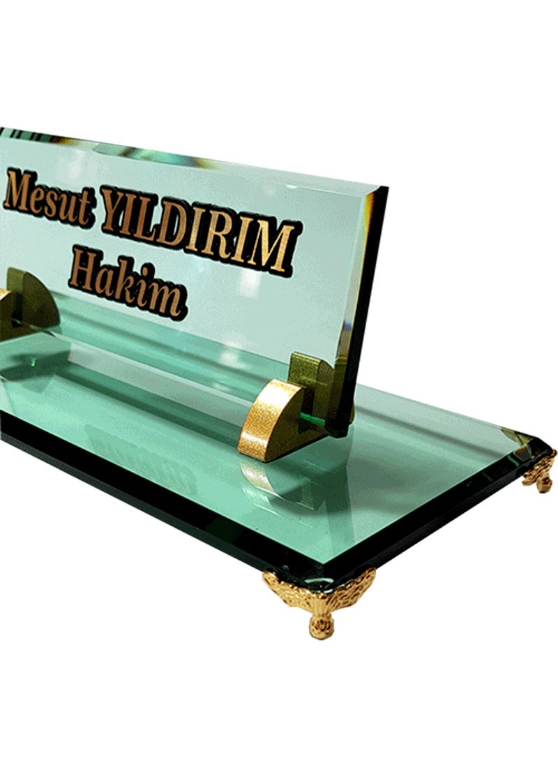 Mert Kristal - Mert Crystal Table Desk Buro Office Pen Holder M533-YGOLD - Image 1