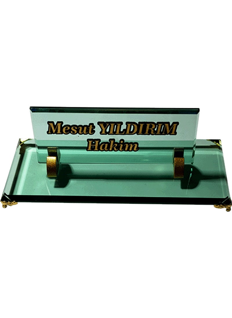 Mert Kristal - Mert Crystal Table Desk Buro Office Pen Holder M533-YGOLD - Image 1