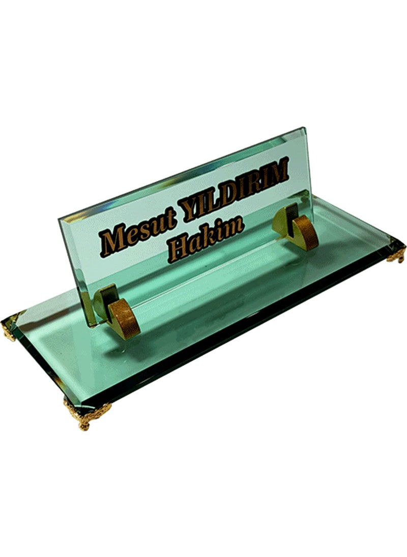 Mert Kristal - Mert Crystal Table Desk Buro Office Pen Holder M533-YGOLD - Image 1