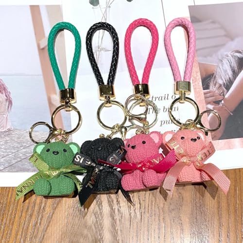 WARMINGO DE Teddy Keychain For Girls Cute | Couple Keychain for Girl | Cute Bag Charms | Birthday Gift for girls | Car Bike | Kids return gifts | Valentine Gift For Girlfriend (PINK) - Image 4
