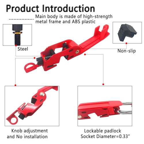 PILISPARK Circuit Breaker Lockout,Red Electrical Box Circuit Breaker Lockout,Tagout Breaker Box Lock for 110-240v Standard Single and Double Toggles,OSHA Compliant (2 Set with Lock) - Image 4