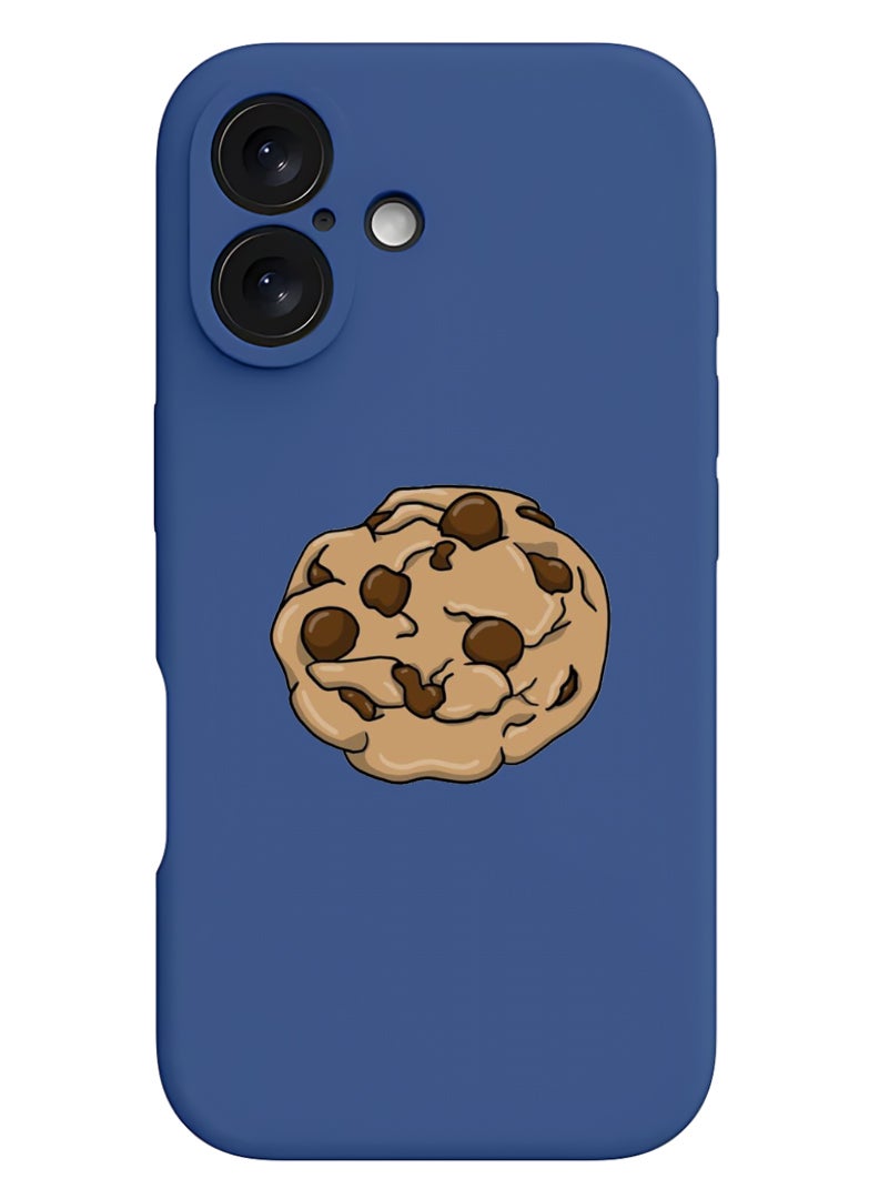 Theodor iPhone 16 Blue Protective Slim Fit Case Liquid Silicone Cover with Full Body Protection Anti-Scratch Shockproof Case For iPhone - Cookie - Image 1