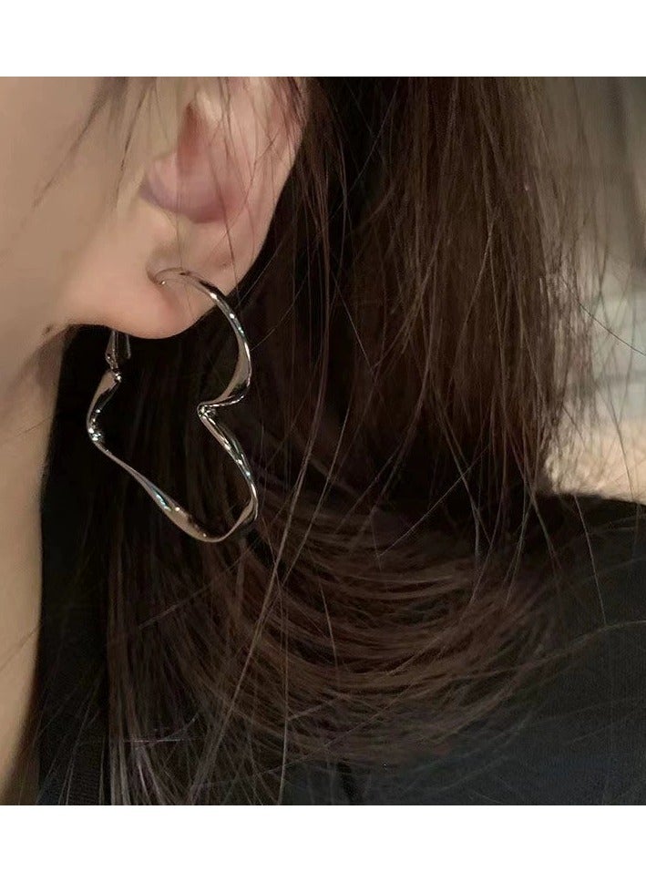 Goolsky Silver Heart Stud Earrings – Unique Minimalist Design, Elegant & Versatile Women's Jewelry  - Image 4