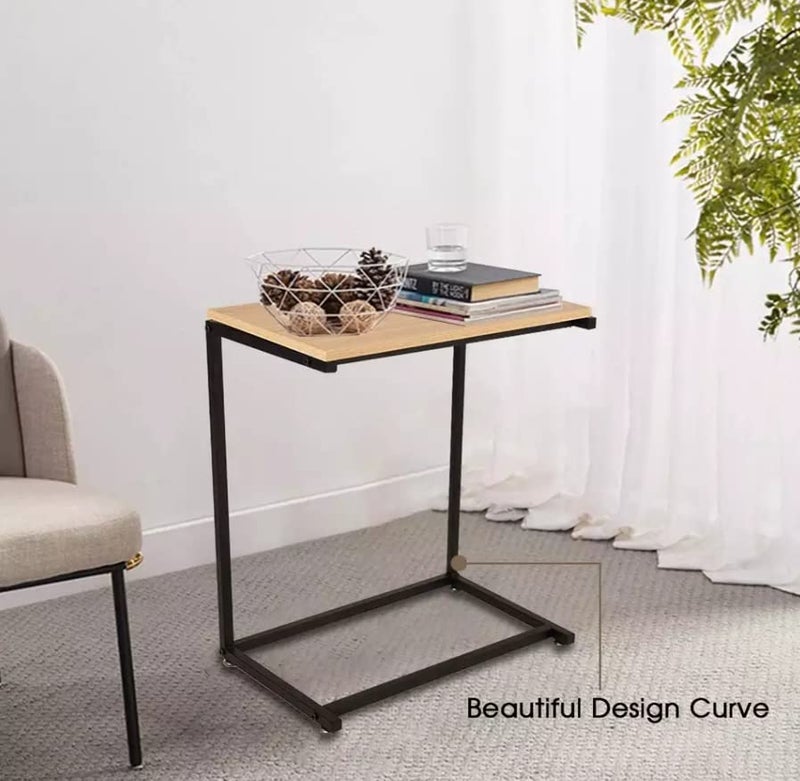 STAR WORK طاولة نهاية STAR WORK طاولة جانبية لطاولة الأريكة طاولات تنزلق تحت الكرسي طاولة جانبية لغرفة المعيشة وغرفة النوم طاولة نهاية واسعة للأريكة والكمبيوتر المحمول وصينية التلفاز طاولة الكمبيوتر المحمول 22H X2W X12D بيج - Image 3