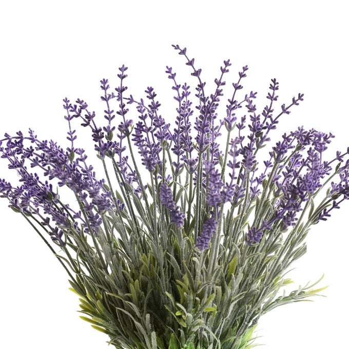ARTIFICIAL LAVENDER FLOWERS WITH SILK FLOCKED FAKE LAVENDER PLANT FOR WEDDING HOME TABLE CENTERPIECE DECORPACK OF 4