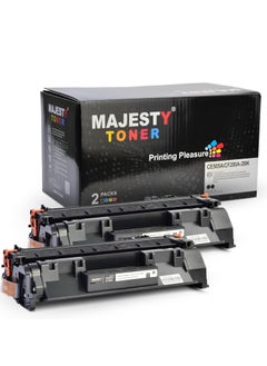 Majesty 80A 05A CF280A CE505A Toner Cartridge Compatible with HP Laserjet Pro 400 M410 M401D M401A M401N M401DN M401DW M425DW M425DN P2030 P2035 P2035 Printer N P205 0 P2055D P2055DN P2055X (2pcs)  - Image 1