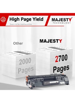 Majesty 80A 05A CF280A CE505A Toner Cartridge Compatible with HP Laserjet Pro 400 M410 M401D M401A M401N M401DN M401DW M425DW M425DN P2030 P2035 P2035 Printer N P205 0 P2055D P2055DN P2055X (2pcs)  - Image 3