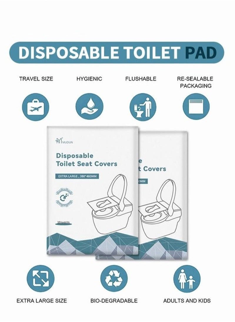 XiuWoo 50 Pcs toilet seat covers disposable toilet seat cover - flushable paper toilet liners for bathroom, travel, camping, kids potty training  - Image 2