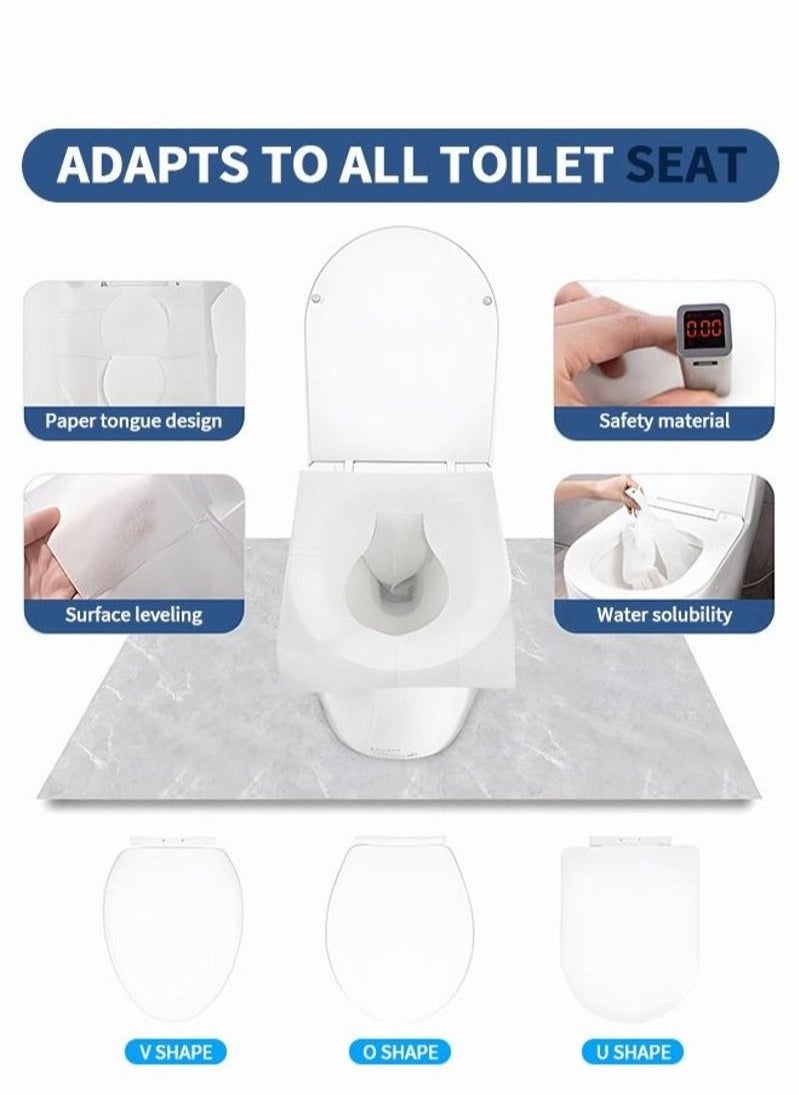 XiuWoo 50 Pcs toilet seat covers disposable toilet seat cover - flushable paper toilet liners for bathroom, travel, camping, kids potty training  - Image 3