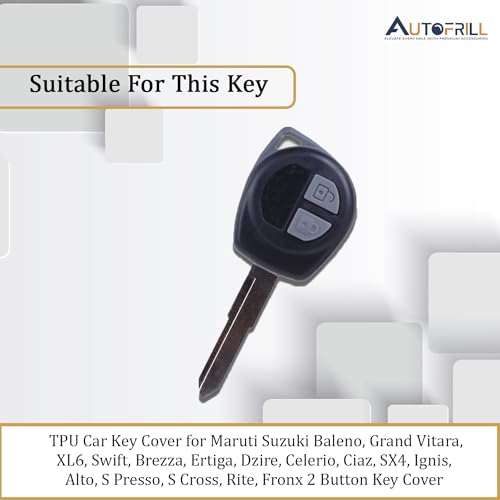 AUTOFRILL TPU Car Key Cover for Maruti Suzuki Baleno, Grand Vitara, XL6, Swift, Brezza, Ertiga, Dzire, Celerio, Ciaz, SX4, Ignis, Alto, S Presso, S Cross, Fronx 2 Button Key Cover (Hunter Green) - Image 3