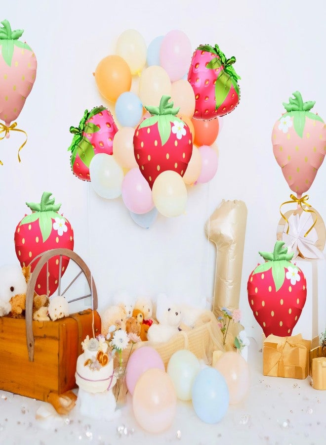 Gaahkai 15 Pack Strawberry Foil Balloons, 25" Globos De Fresas Para Cumpleaños with Ribbon for Baby Shower Wedding Birthday Party Decoration - Image 5