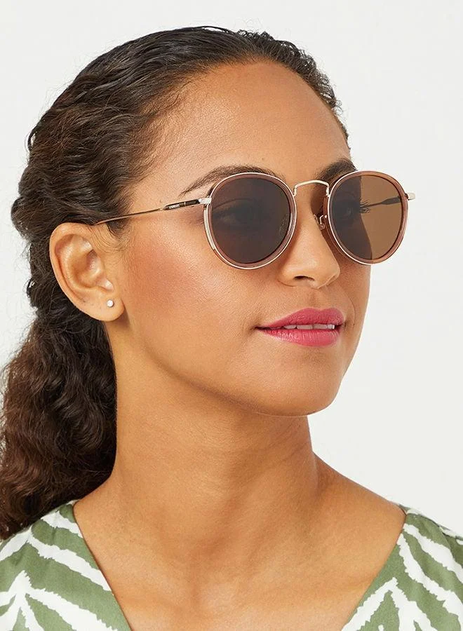 30Sundays 30Sundays MOD SQUAD,Women Sunglasses, Round Sunglasses, UV Protection: UV400 (Beige,Brown)