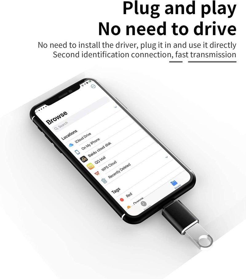 esbeecables (Apple MFi Certified)Lightning Male to USB3.0 Female Adapter OTG Cable,2 Pack Portable USB Camera Adapter OTG Data Sync Cable for iPhone13/12/11/Xr/X/XS/8/7/Card Reader/Flash Drive/Mouse/MIDI Keyboard - Image 3