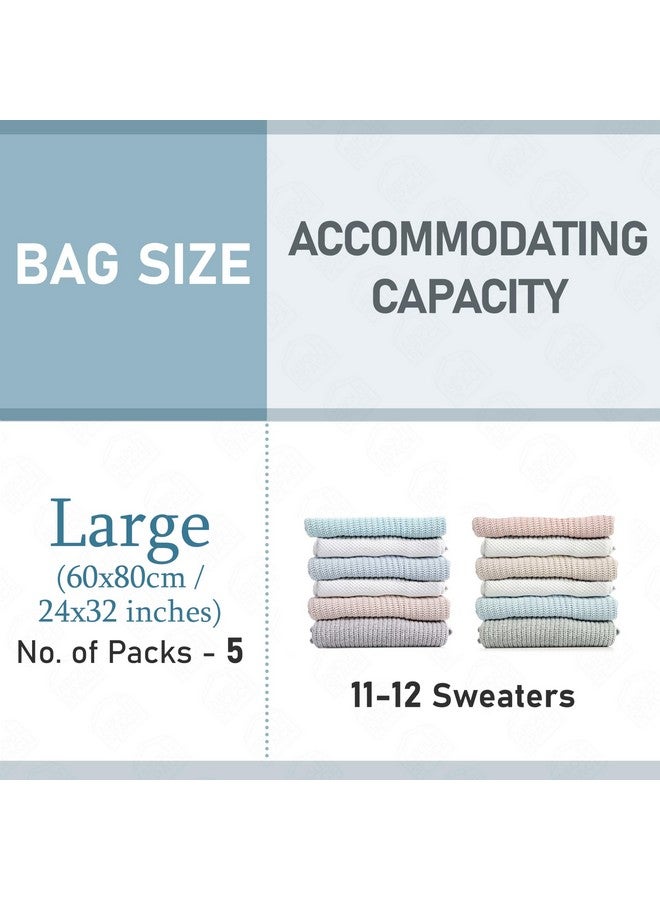 ABOUT SPACE polyamide polyethylene 5 Large Vacuum Bags for Travel with Hand Pump - Airtight, Reusable SPACE Saver Compression Storage Bags for Packing (PP-Blue) - Image 3