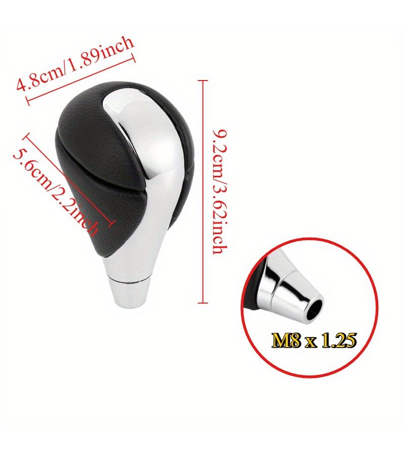 Bright Black Universal Car Gear Shift Knob 8mm Thread Automatic Lever Replacement - Image 2