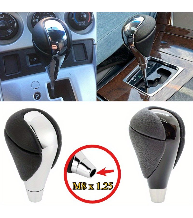 Bright Black Universal Car Gear Shift Knob 8mm Thread Automatic Lever Replacement - Image 4