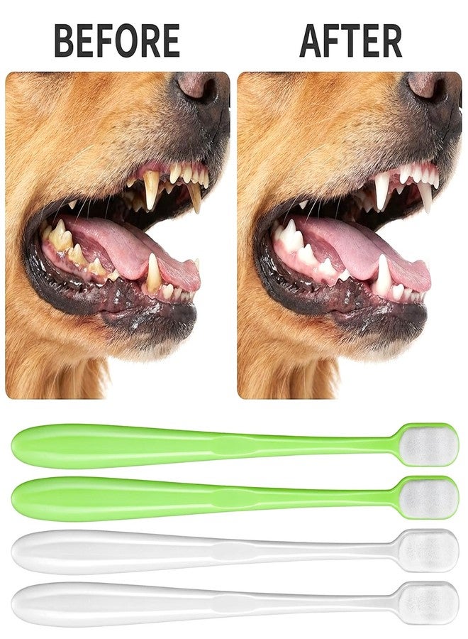 Matwsec 4PCS Soft Dog Toothbrush, Cat Toothbrush for Small Medium Large Dogs and Cats, Pet Tooth Brush for Easy Dental Cleaning Dental Care, Soft Bristles, Green, White - Image 4