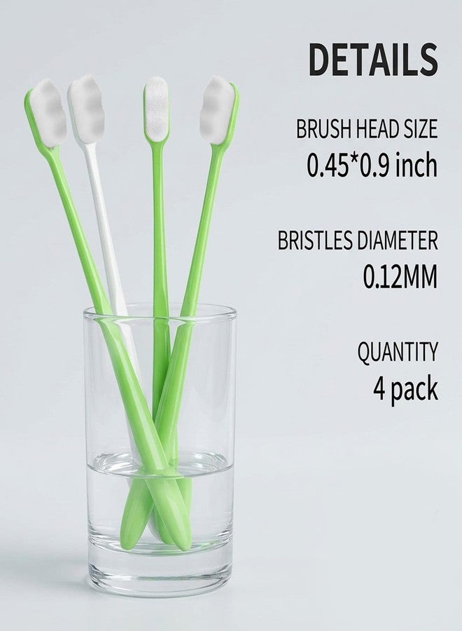 Matwsec 4PCS Soft Dog Toothbrush, Cat Toothbrush for Small Medium Large Dogs and Cats, Pet Tooth Brush for Easy Dental Cleaning Dental Care, Soft Bristles, Green, White - Image 2