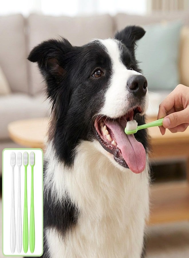 Matwsec 4PCS Soft Dog Toothbrush, Cat Toothbrush for Small Medium Large Dogs and Cats, Pet Tooth Brush for Easy Dental Cleaning Dental Care, Soft Bristles, Green, White - Image 5