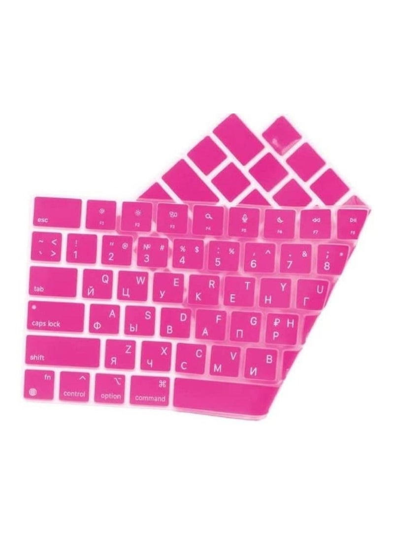 AMM US Version Russian English Silicone Keyboard Cover Skin for M2 MacBook Air 13.6 inch 2022 A2681 & MacBook Pro 14 inch 2022 2021 A2442 M1 & MacBook Pro 16 inch 2022 2021 A2485 M1, Pink - Image 4