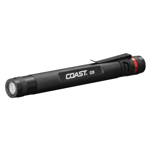 Coast G20 Inspection Beam LED Penlight with Adjustable Pocket Clip and Consistent Edge-To-Edge Brightness, Black, 54 lumens,1 Pack - Image 1