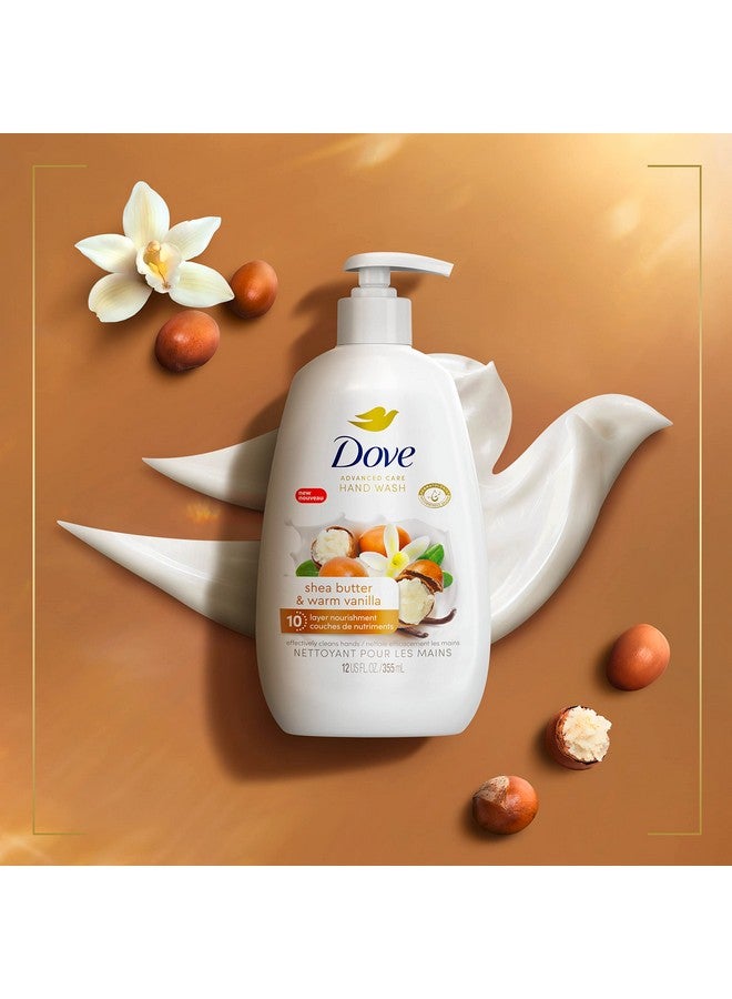 Dove Advanced Care Hand Wash Shea Butter & Warm Vanilla 4 Count for Soft, Smooth Skin, More Moisturizers than the Leading Ordinary Hand Soap, 12 oz - Image 2