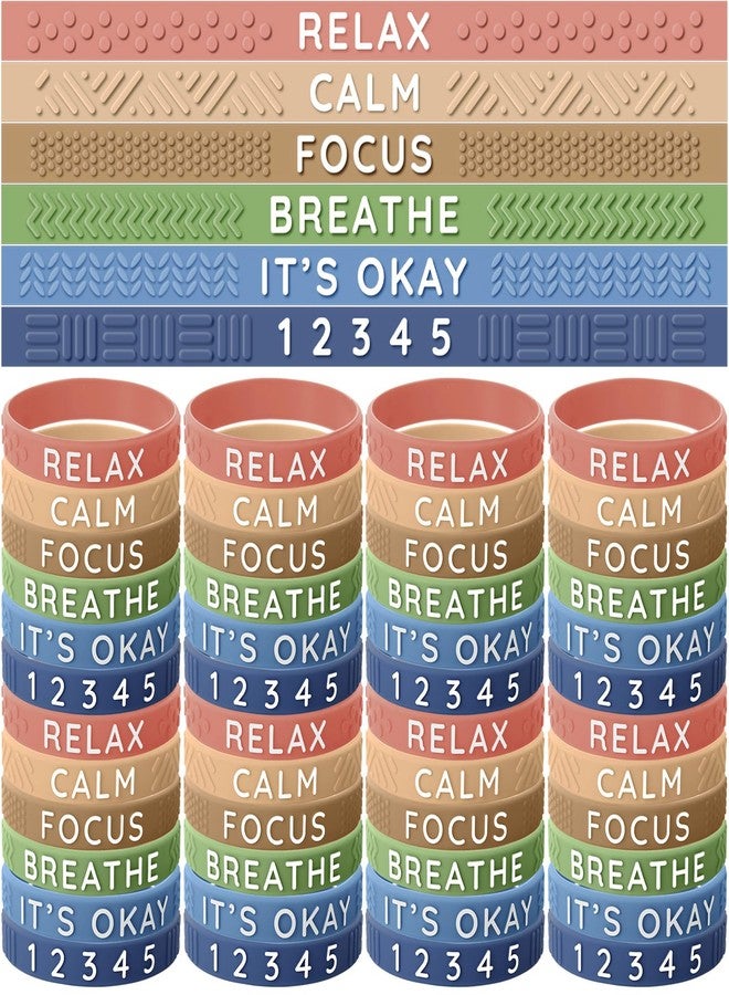 Colingmill 30 Pcs Anxiety Sensory Silicone Bracelets Rubber Bracelet with Textured Wearable Push Sensory Stress Relief Finger Wristband Calming Anxiety Relief Gifts for ADHD Autism(Morandi Color - Image 1