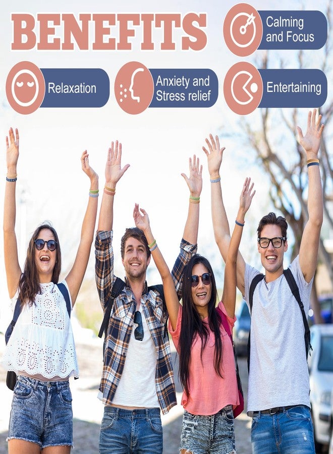 Colingmill 30 Pcs Anxiety Sensory Silicone Bracelets Rubber Bracelet with Textured Wearable Push Sensory Stress Relief Finger Wristband Calming Anxiety Relief Gifts for ADHD Autism(Morandi Color - Image 5