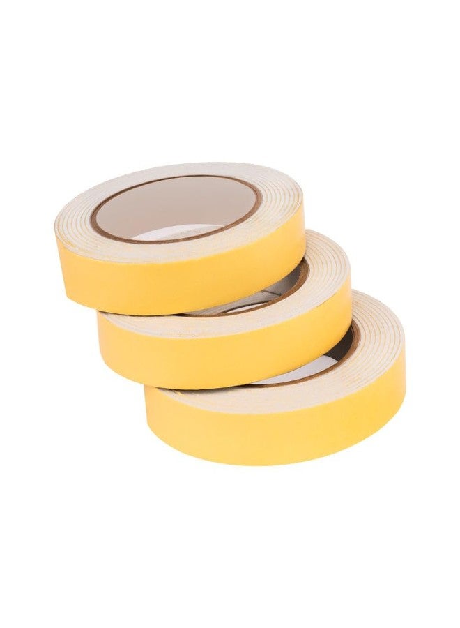 DM TAPES Double Sided Tape | Self Adhesive Foam Mounting Tape | For Wall,Craft, Furniture, Paper, Hooks,Sheet | Set Of 6 | (YELLOW LINER - WHITE COLOUR) - Image 1