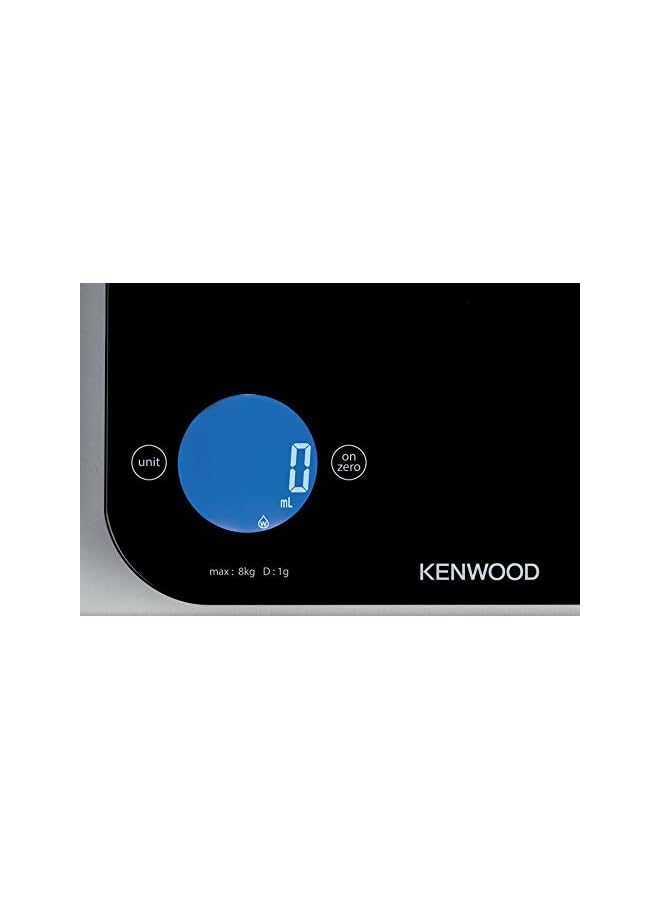KENWOOD Digital Kitchen Scale 5G-8Kg Capacity Weight Weighing With 6 Units, 4Mm Tempered Glass, Touch Control, 3 Aaa Batteries, Tare/Zero Function, Auto Shut-Off Wep50.000Bk Black - Image 2