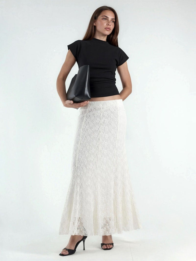 HICCUP High Waist Lace Maxi Skirt - Image 4