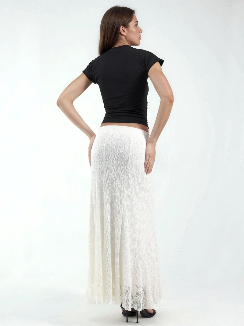 HICCUP High Waist Lace Maxi Skirt - Image 3