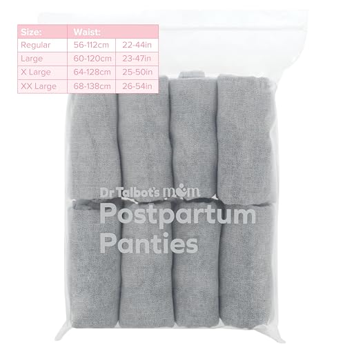 DR.TALBOT'S Dr. Talbot's Mom Postpartum Underwear - 8 Count - Size X-Large Disposable Panties for Postpartum Care - Gray - Image 4