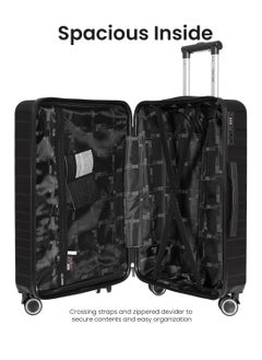PARAJOHN Strato Lightweight ABS Hard Side 8 Spinner Wheel Cabin Luggage / Carry-On Trolley Bag with Lock 20 Inch - Black  - Image 4
